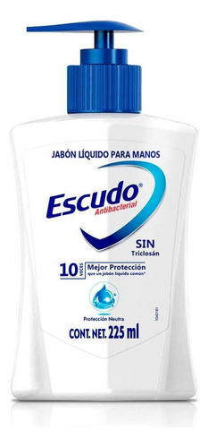 Jabón Líquido Para Manos Escudo Antibacterial Protección Neutra 225ml