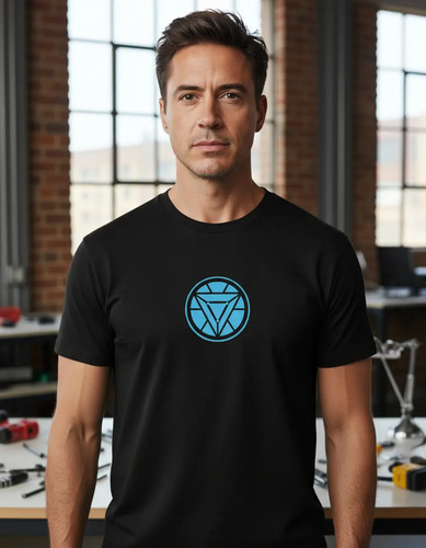 Playera De Iron Man Reactor Nuclear Corazón