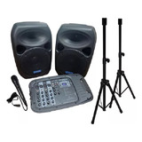 Set De Amplificacion Hyundai Blast 210 2 Parlantes 10 