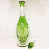 Excelente Y Antiguo Botellon De Cristal Verde Baccarat 1930