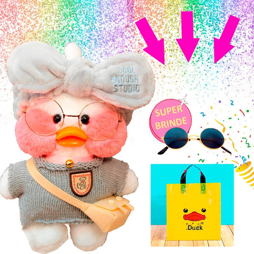 L Pato Lalafanfan Duck Pelúcia 30cm Acessório Boneca Urso