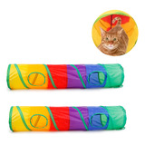 Túnel Laberíntico De Colores Interactivo Para Gatos*2