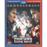 Capitán Amércia Civil War Bluray 3d + Bluray + Slipcover Nac