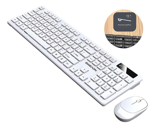 Kit De Teclado E Mouse Sem Fio Abs Silencioso E Ultrafino