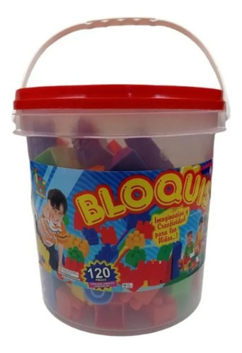 Balde De Ladrillitos Infantil Bloquis 120 Bloques Multicolor