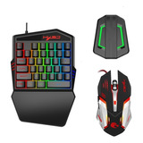 Eclado Para Juegos Con Una Mano Y Mouse Kits Rgb -gmyc3