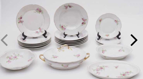 Conjunto Jantar Porcelana Floral Queima De Estoque Defeitos