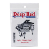 Deep Red Stamps Piano, Baby Grand Rubber Stamp.