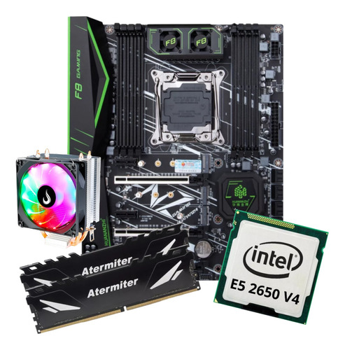 Kit Gamer Placa Mãe Huananzhi X99 F8 Xeon E5 2650 V4 64g T20