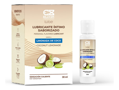 Lubricante Intimo Saborizado Limonada De Coco 30 Ml Elixir