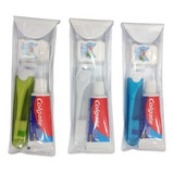 Kit C/10 Escova Viagem,creme Dental Colgate Mini,fio 25 Mts