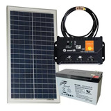 Kit Solar Económico 50w Regulador 5a Batería 9ah Enertik