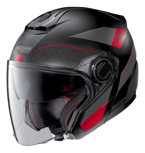 Casco Nolan N40-5  Pivot N-com 25 Negro/rojo 