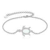 Urone Pulsera De Tortuga Marina De Ópalo De Plata De Ley 925