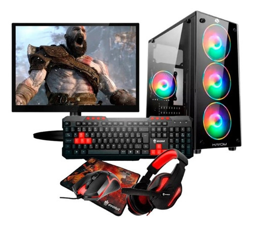 Pc Gamer Cpu Completo I5 8gb Ssd 240gb Monitor 19 Kit Gamer