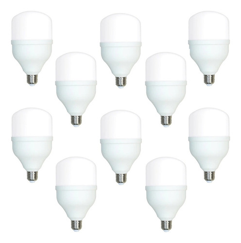 Set 10 Lámparas Foco Led Hi Power 6500k 50w E27 Galponera 