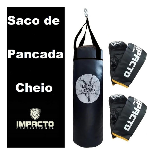 Saco De Pancada 90 Cm + 2x Par De Luva Bate Saco