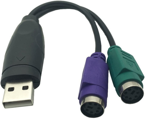 Cable Usb A Dual Ps / 2 Para Mouse Y Teclado Negro