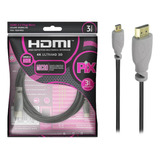 Cabo Micro Hdmi X Hdmi 3 Metros Blindado 2.0 Ethernet 3m 4k