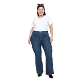 Pantalon Jean Oxford Mujer Tiro Alto Elastiza Talle Especial