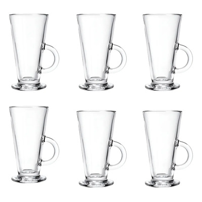 Taza Tarro De Vidrio Para Café Capuchino Crisa 266ml- 6 Pzas N\u002FA | Meses sin interés