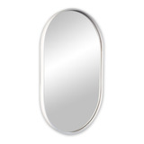 Espelho Oval Corpo Inteiro Com Moldura Branco Sala Banheiro