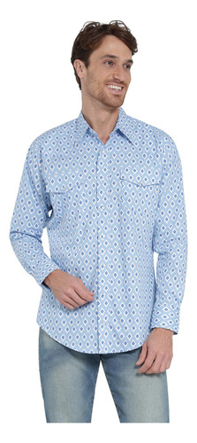 Camisa Vaquera Hombre Wrangler Regular Fit Manga Larga 4at