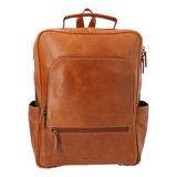 Mochila Cuero Hombre Om Ellis Back Café Hush Puppies