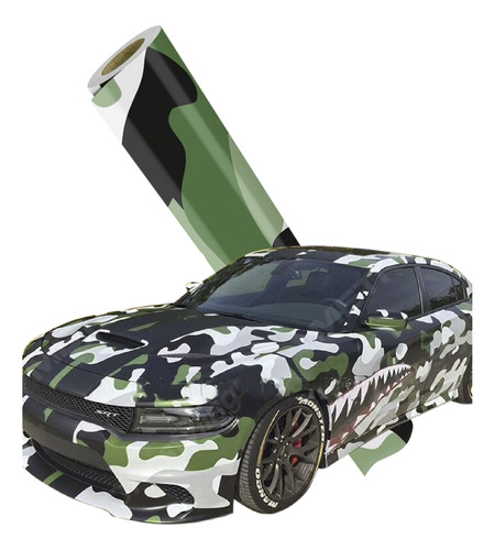 Vinil Automotriz Camuflaje Nieve Verde Autoelite 1m X 1.52