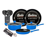 Set Juego Ollas Hudson Teflon Pizzero Utensillos 12pz