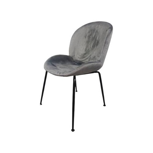 Pack 4 Silla O Sitial  Comedor Berta Velvet Con Patas Negras