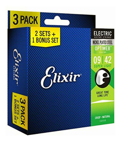 Elixir Strings Fósforo, 3 Unidades, Super Light, Super