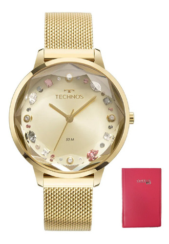 Relógio Feminino Technos Crystal Dourado A Prova D'água