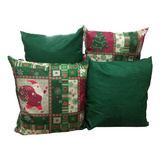 Kit De Almofadas Natal Papai Noel Decoração C/zíper 4 Cheias