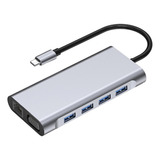 Concentrador Usb C 11 En 1 4 Puertos Usb 3.0 Rj45 Para