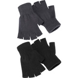 Satinior 2 Pares De Guantes Unisex De Medio Dedo Guantes Sin