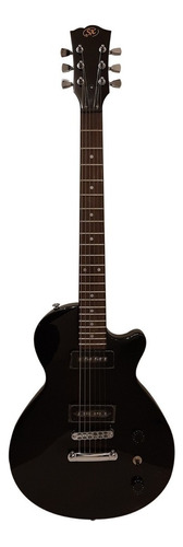 Guitarra Eléctrica Sx Ee Series Ee3j Les Paul De Tilo 2000 Black Brillante Con Diapasón De Palo De Rosa