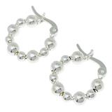 Aros Con Bolitas De 4mm Y 3mm De Plata 925 De Mujer Ar 280-4