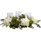 Casi Natural 4806 Bola De Nieve Hortensia Triple Candelabro 