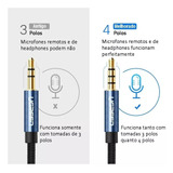 Cabo De Áudio P2 Ugreen 3.5mm Macho/fêmea Extensor 2m Preto