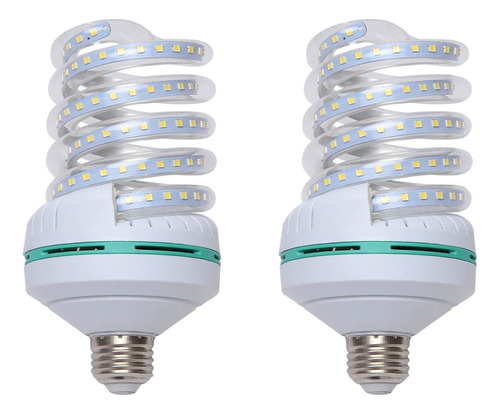 Kit 2 Piezas Foco Led Espiral Luz Fría 32w 6500k E27 /e