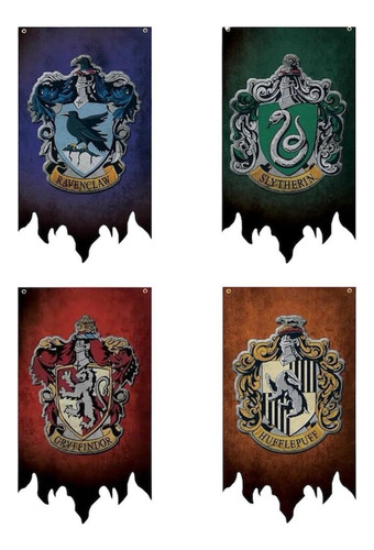 Harry Potter 4 Casas Banderines Coleccionables Colgables