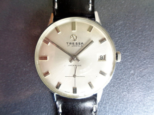 Reloj Tressa Clasico, Calendario, Decada 1960, Impecable