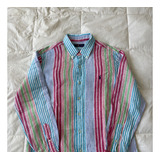 Camisa Polo Ralph Lauren Multicolor De Lino Talla L Custom