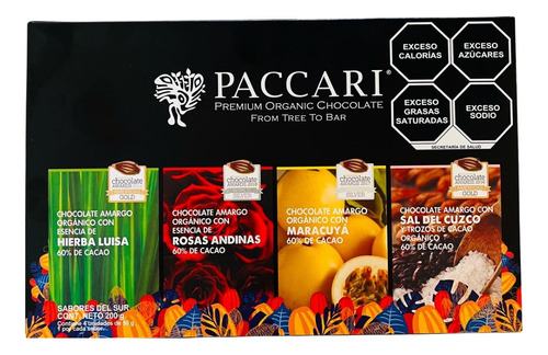 Pacari Premium Chocolates Usda Orgánico Vegano Sabores Sur 