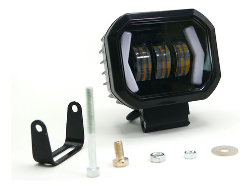 Faro Para Moto Rasen Auxiliar Led Con Lupa Con 3 Led Con Ojo