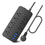 Power Strip Office Wall Surge Flat Home Strip Overload
