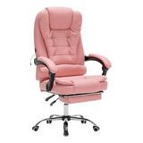 Cadeira Presidente C/ Massagem 2 Pontos Rosa Claro