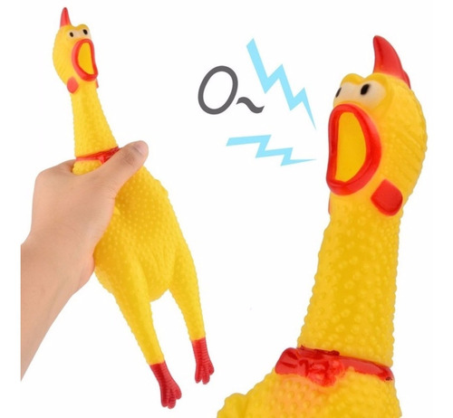 Frango Galinha De Borracha Para Morder Brinquedo P/ Pet Cães