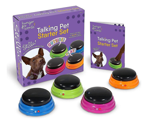 Hunger For Words Talking Pet Starter Set - 4 Piezas, Botones